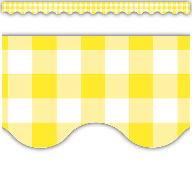Yellow Gingham Scalloped Border