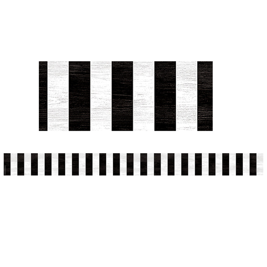 Black Stripes Straight Border Trim Modern Farmhouse