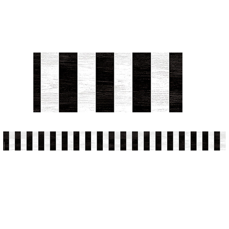 Black Stripes Straight Border Trim Modern Farmhouse