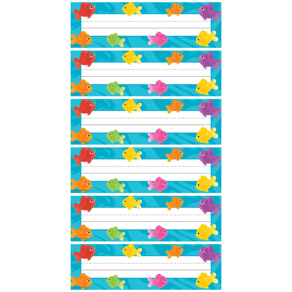 (6 Pk) Colorful Fish Flat Nameplate