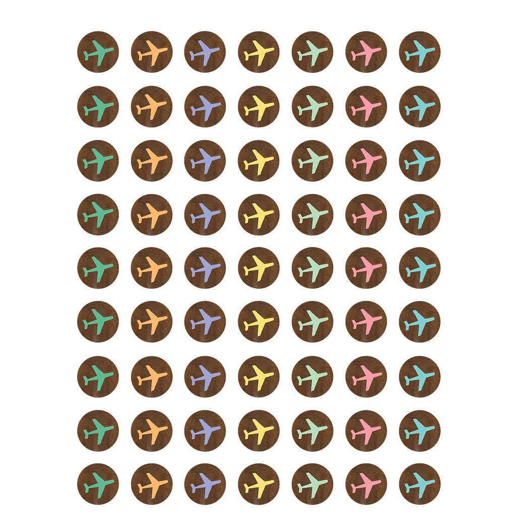 (12 Pk) Travel Map Airplanes Mini Stickers
