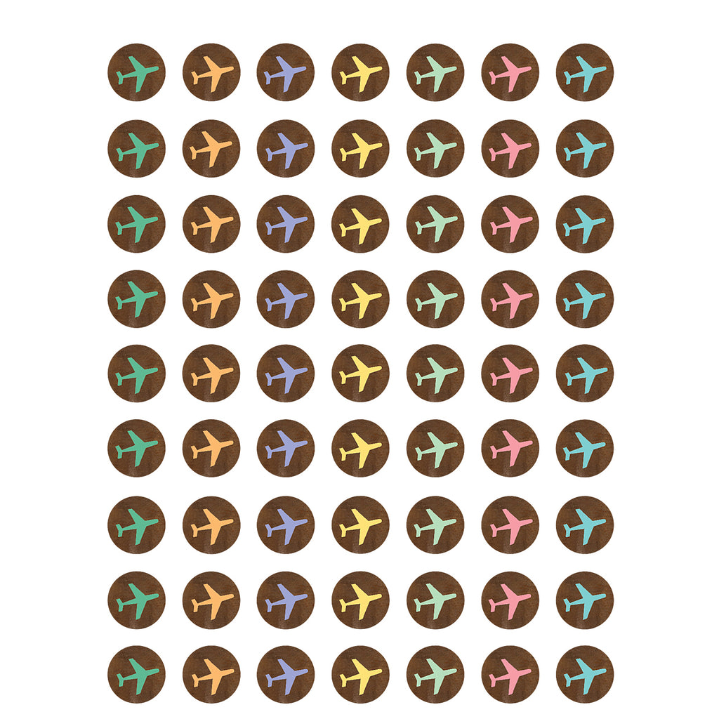 Travel Map Airplanes Mini Stickers