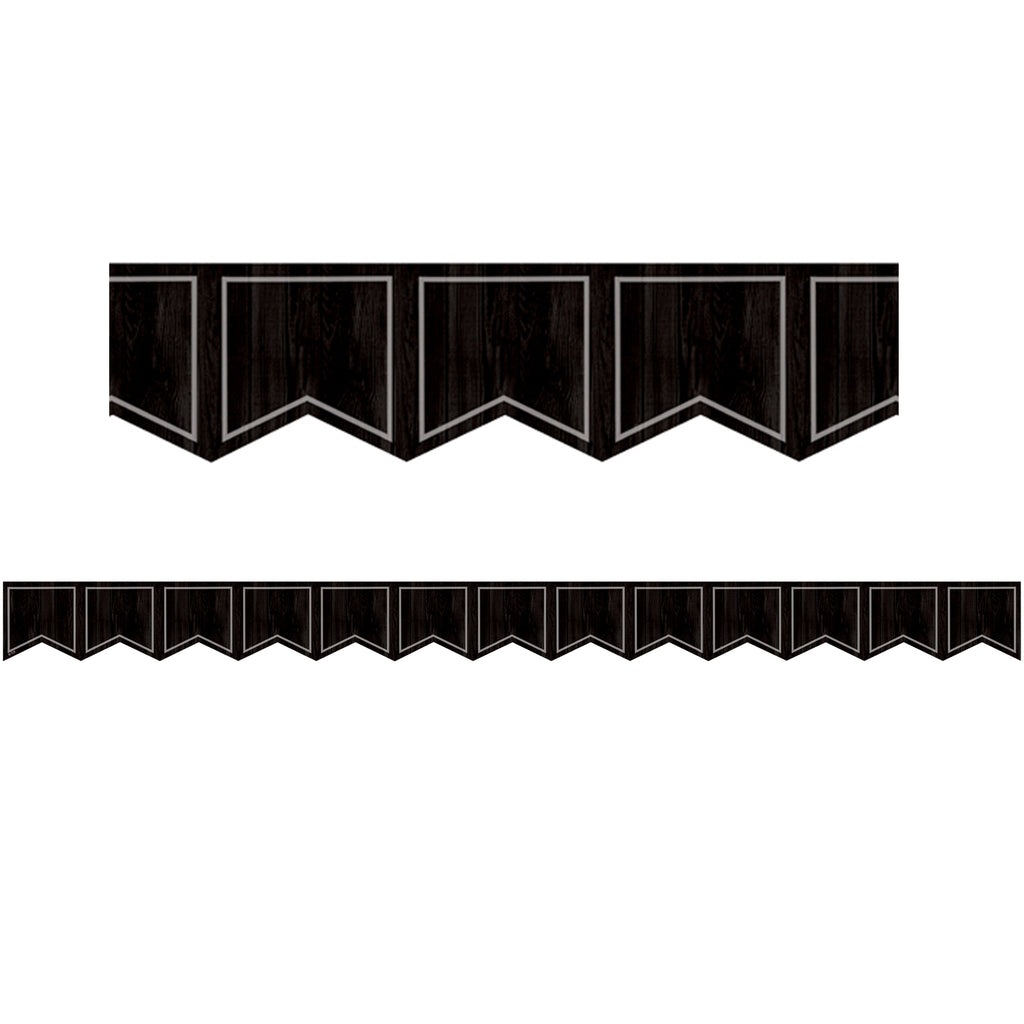 Black Pennants Die-cut Border Trim Modern Farmhouse