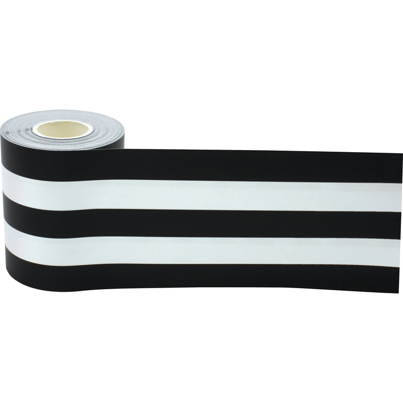 Black White Stripes Rolled Trim