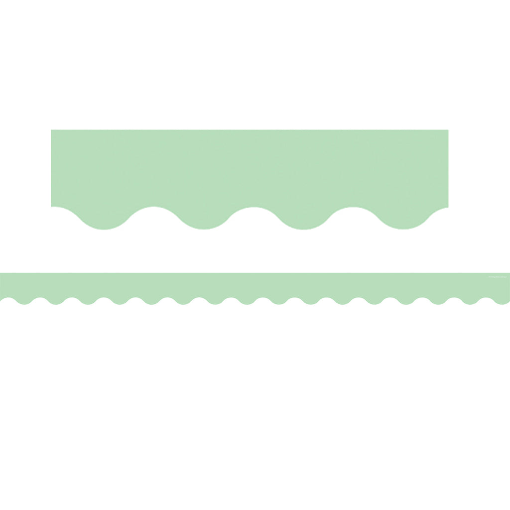 Mint Green Scalloped Rolled Border