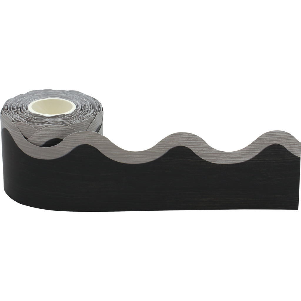 Black Gray Scalloped Rolled Border