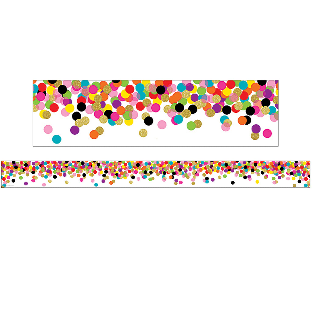 (3 Pk) Confetti Straight Rolled Border