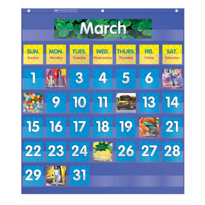 Monthly Calendar Pocket Chart Gr K-5