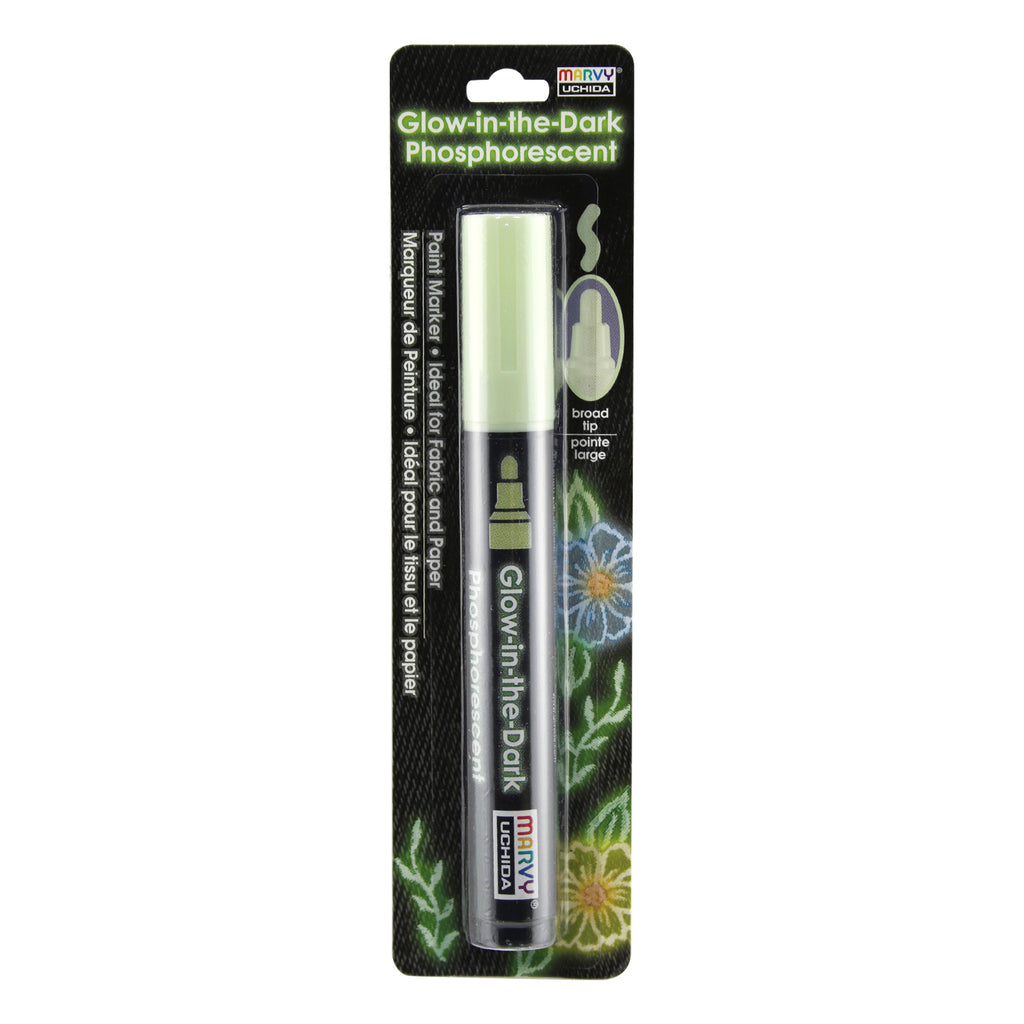 Glow In Dark Green Fabric Marker Carded