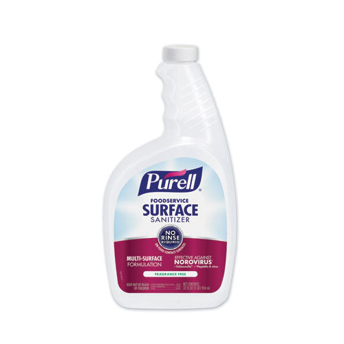 PURELL Foodservice Surface Sanitizer, Fragrance Free, Capped Bottle with Spray Trigger, 6 Bottles and 2 Spray Triggers/Carton