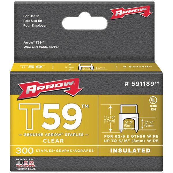 T59(TM) Insulated Staples, 300 Pack (Clear)