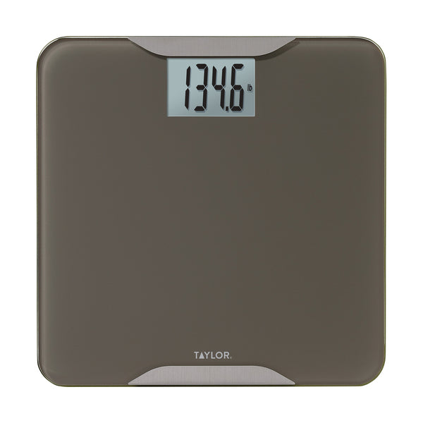 Digital Glass Bath Scale, Taupe with Stainless Steel Accents, 400-Lb. Capacity