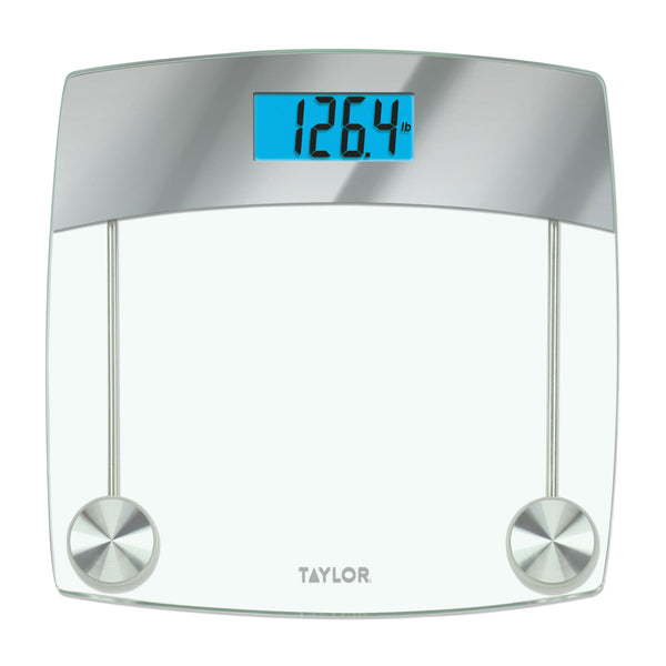 Digital Glass Bathroom Scale with Stainless Steel Accents, 440-Lb. Capacity