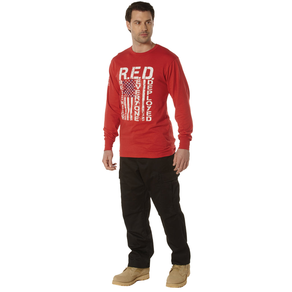 Rothco Long Sleeve R.E.D. (Remember Everyone Deployed) Athletic Fit T-Shirt