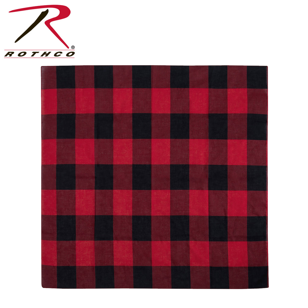Rothco Red Plaid Bandana – 27" X 27"