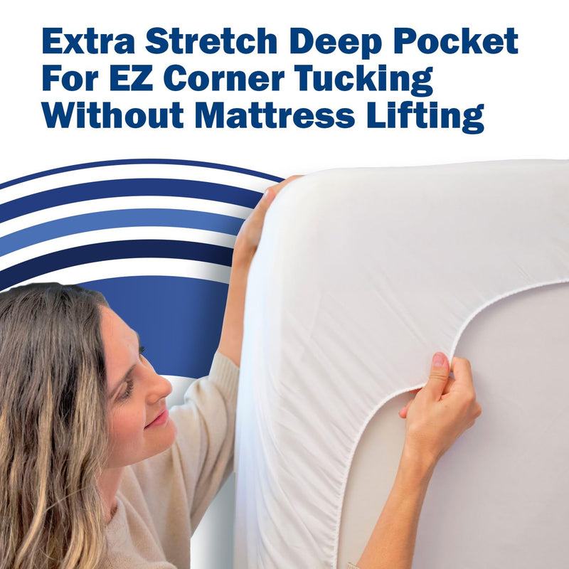 CleanRest Waterproof Mattress Fitted Sheet Protector, Ultimate Defense Against Spills and Wear, MicronOne Allergen Barrier, Breathable, Chemical-Free, Fits Mattress Depths 12" to 21" (Twin)