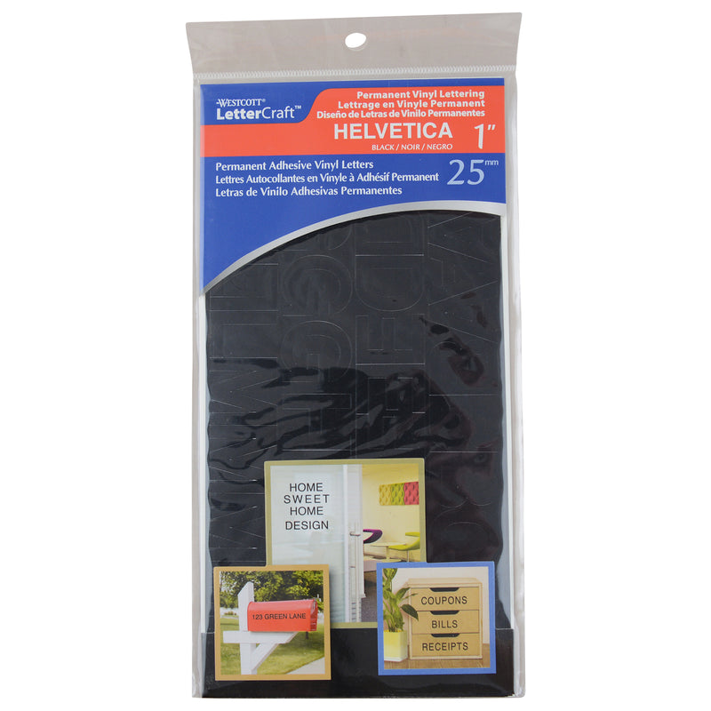 1in Helvetica Vinyl Letters Black Permanent