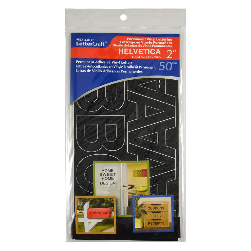 2in Helvetica Vinyl Letters Black Permanent