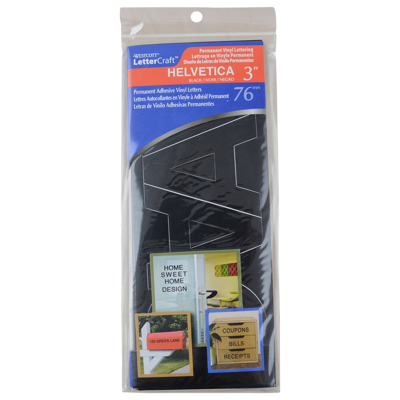 3in Helvetica Vinyl Letters Black Permanent