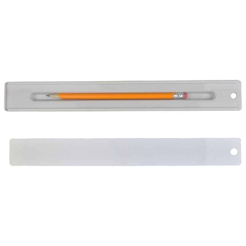 2-Piece 12" Ruler with Pencil Storage, Pack of 6