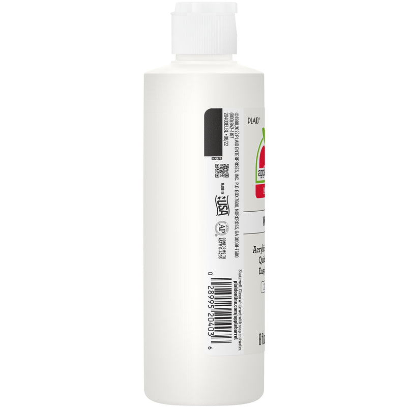 Acrylic Paint Matte White 8oz Apple Barrel