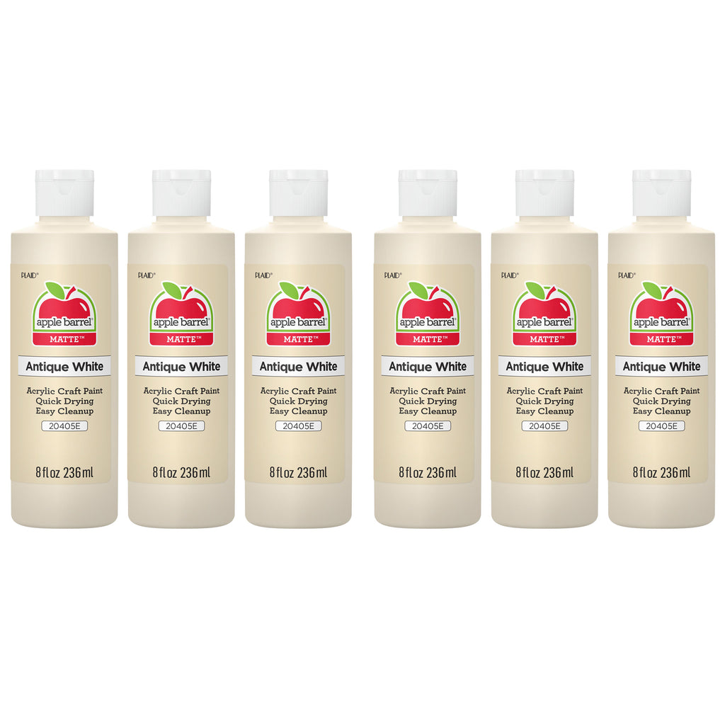 Acrylic Paint Matte, 8oz., Antique White, Pack of 6