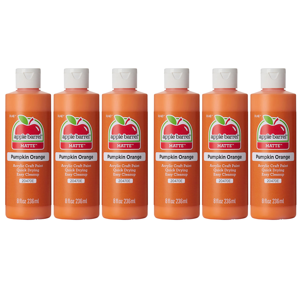 Acrylic Paint Matte, 8oz., Pumpkin Orange, Pack of 6