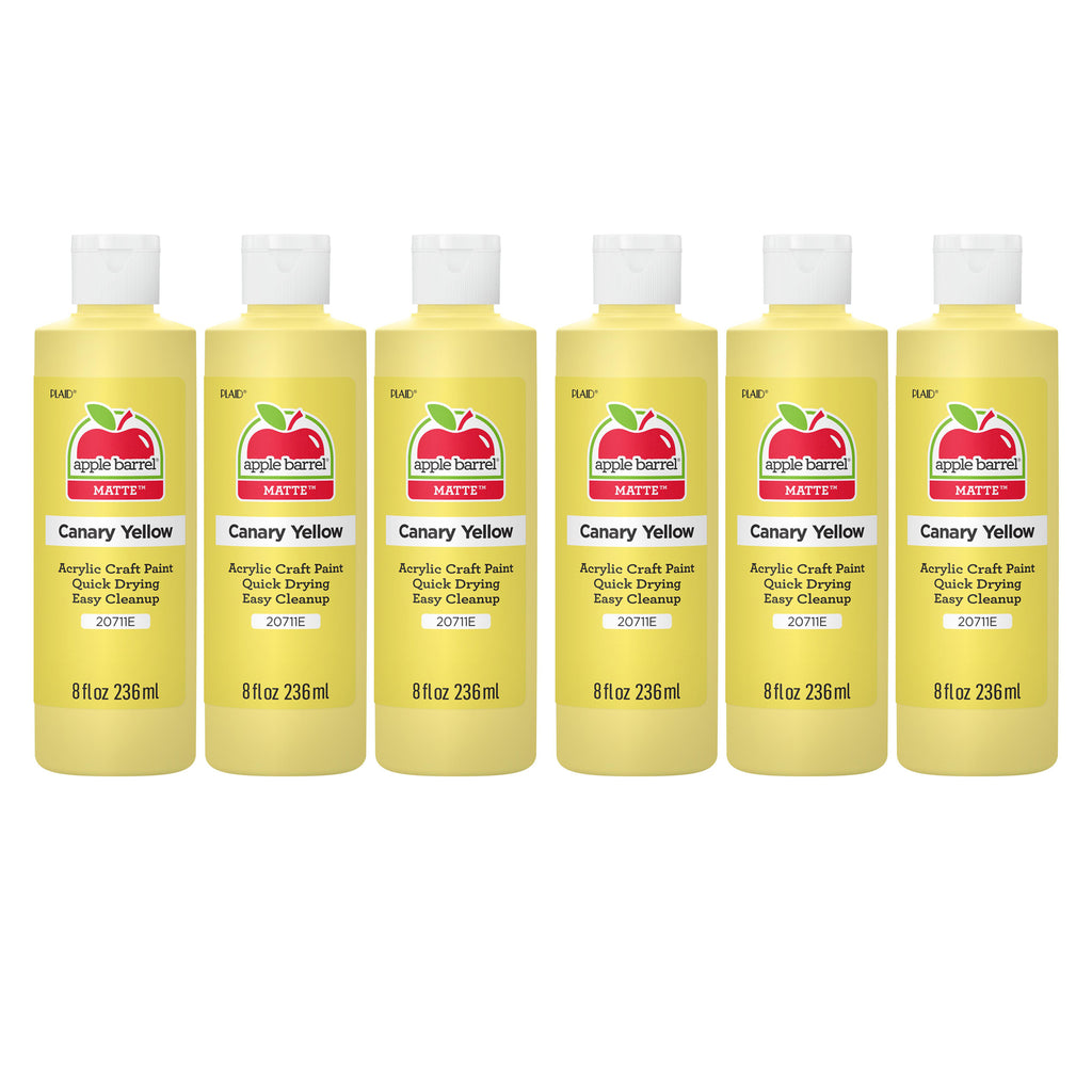 Acrylic Paint Matte, 8oz., Canary Yellow, Pack of 6