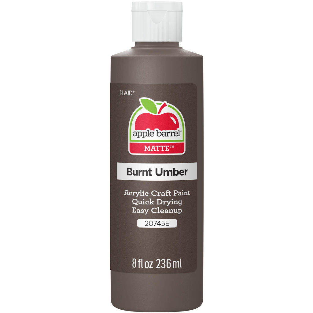 Acrylic Paint Matte Burnt Umber 8oz Apple Barrel