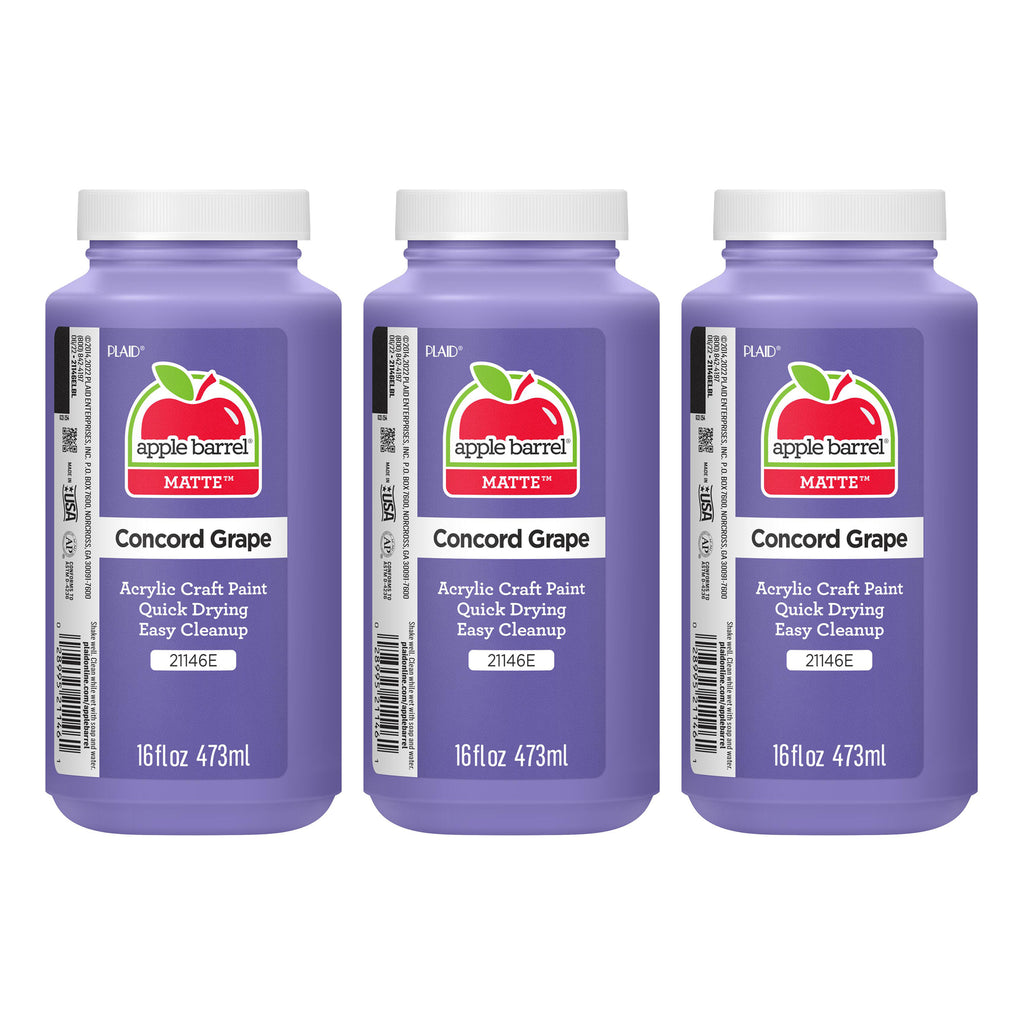 Acrylic Paint Matte, 16oz., Concord Grape, Pack of 3