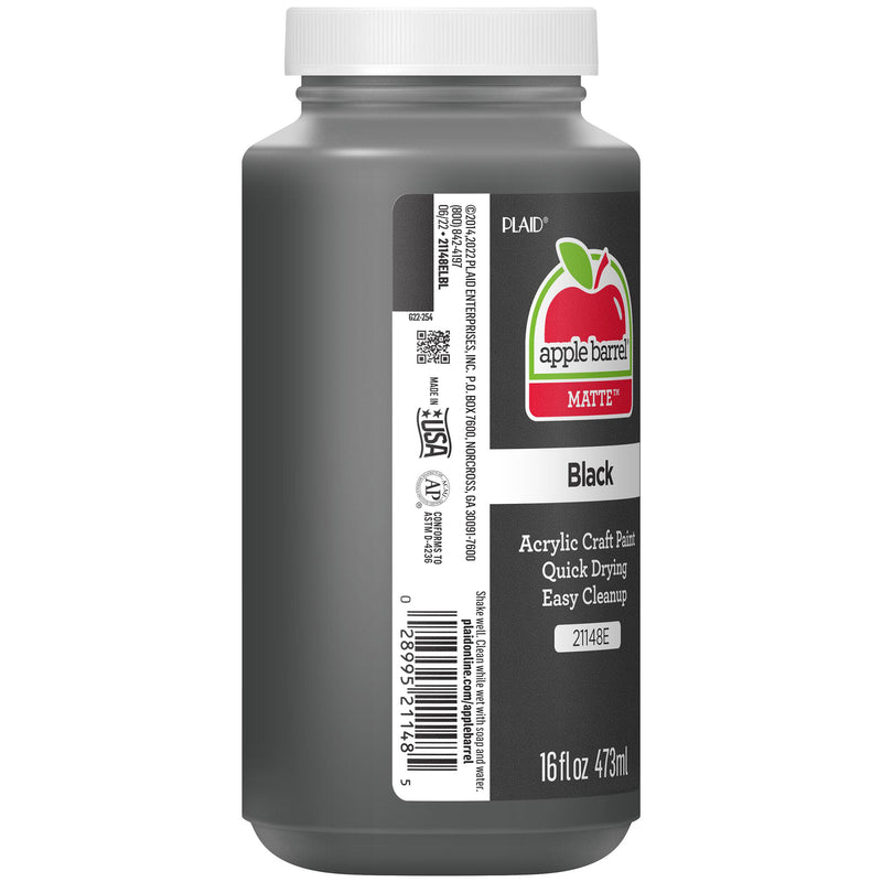Acrylic Paint Matte Black 16oz Apple Barrel