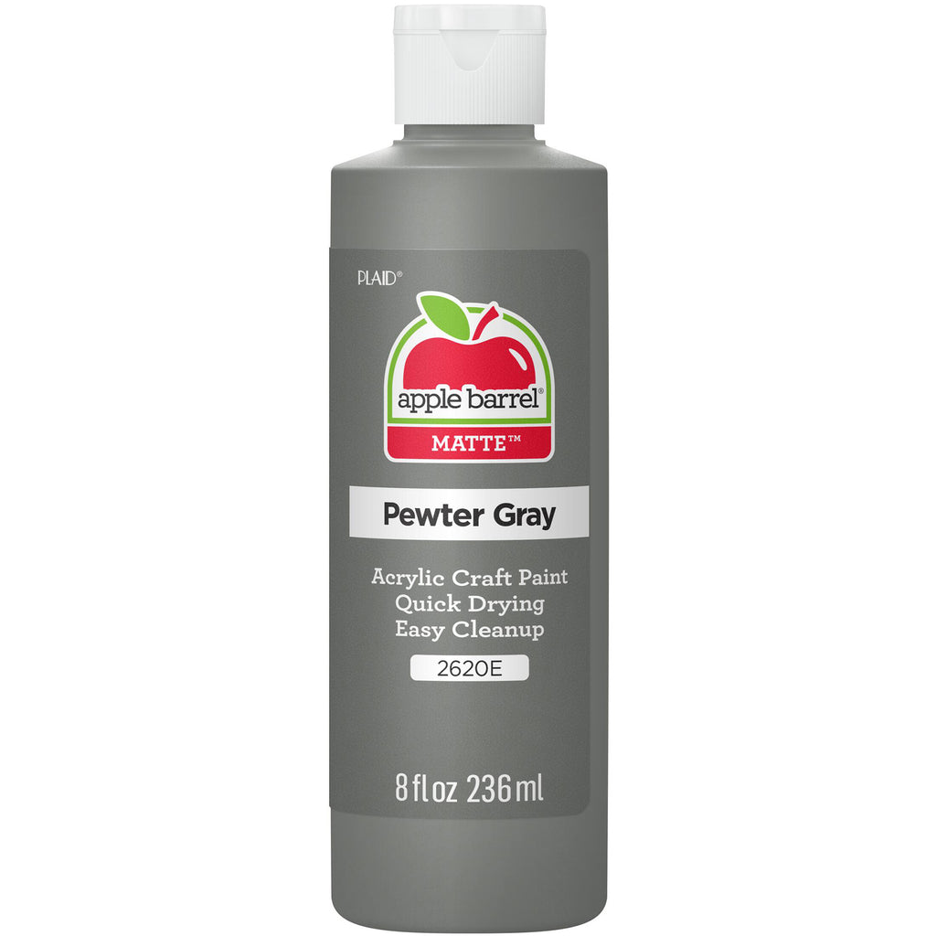 Acrylic Paint Matte Pewter Gray 8oz Apple Barrel