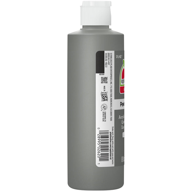 Acrylic Paint Matte Pewter Gray 8oz Apple Barrel