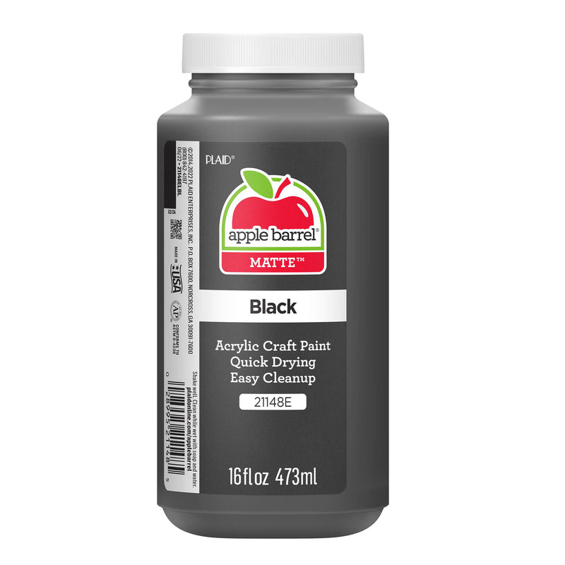 Acrylic Paint Matte Wht & Blk 16oz Apple Barrel 2ct