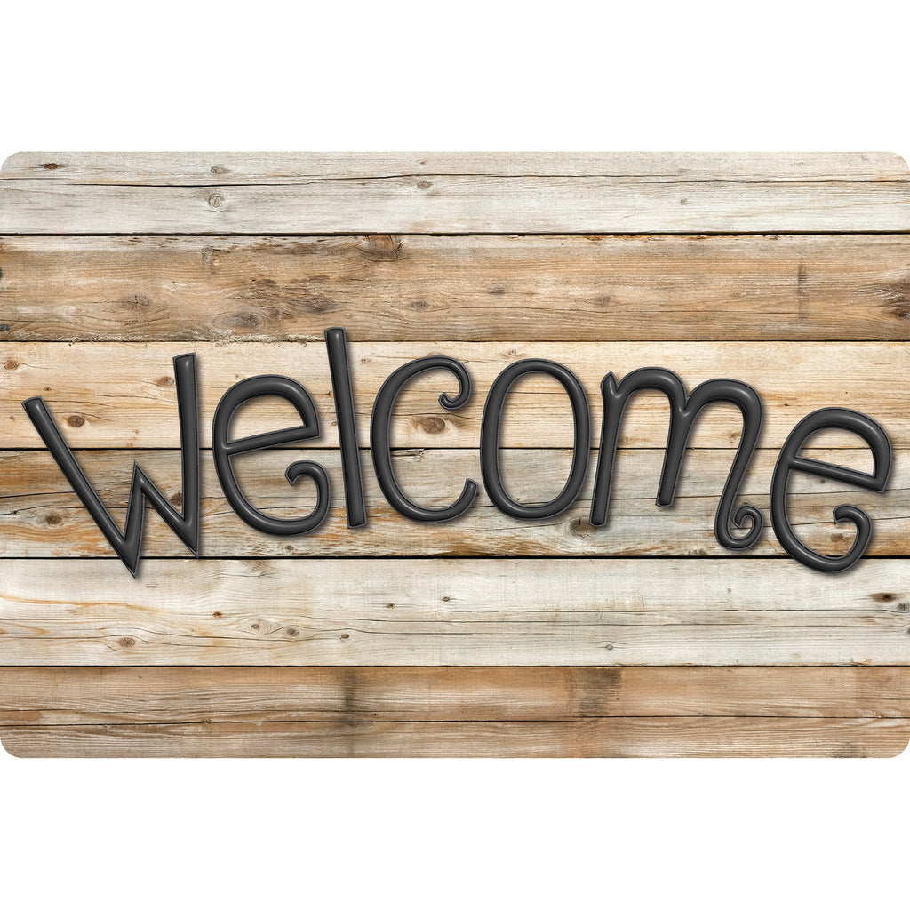 Welcome Mat Natural Wood Plank 15.5 X 23.5in