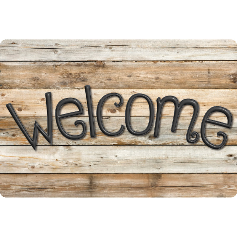 Welcome Mat Natural Wood Plank 15.5 X 23.5in