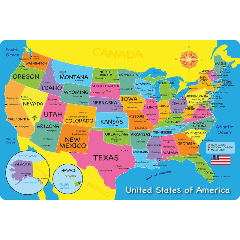 Welcome Mat Usa Map 15.5x23.5in