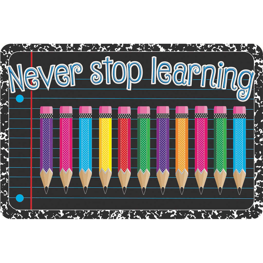 The Original Fun Mat™, Welcome Mat, 15.5" x 23.5", Never Stop Learning Welcome