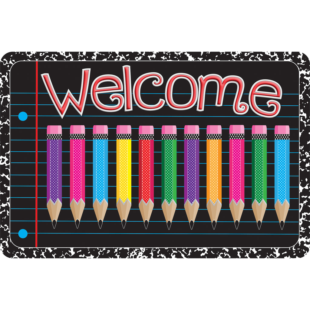 The Original Fun Mat™, Welcome Mat, 15.5" x 23.5", Colored Pencils Welcome