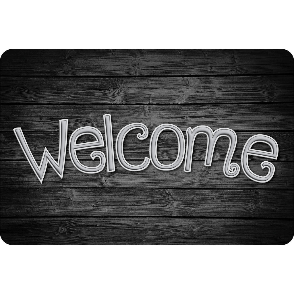 The Original Fun Mat™, Welcome Mat, 15.5" x 23.5", Black Wood Welcome