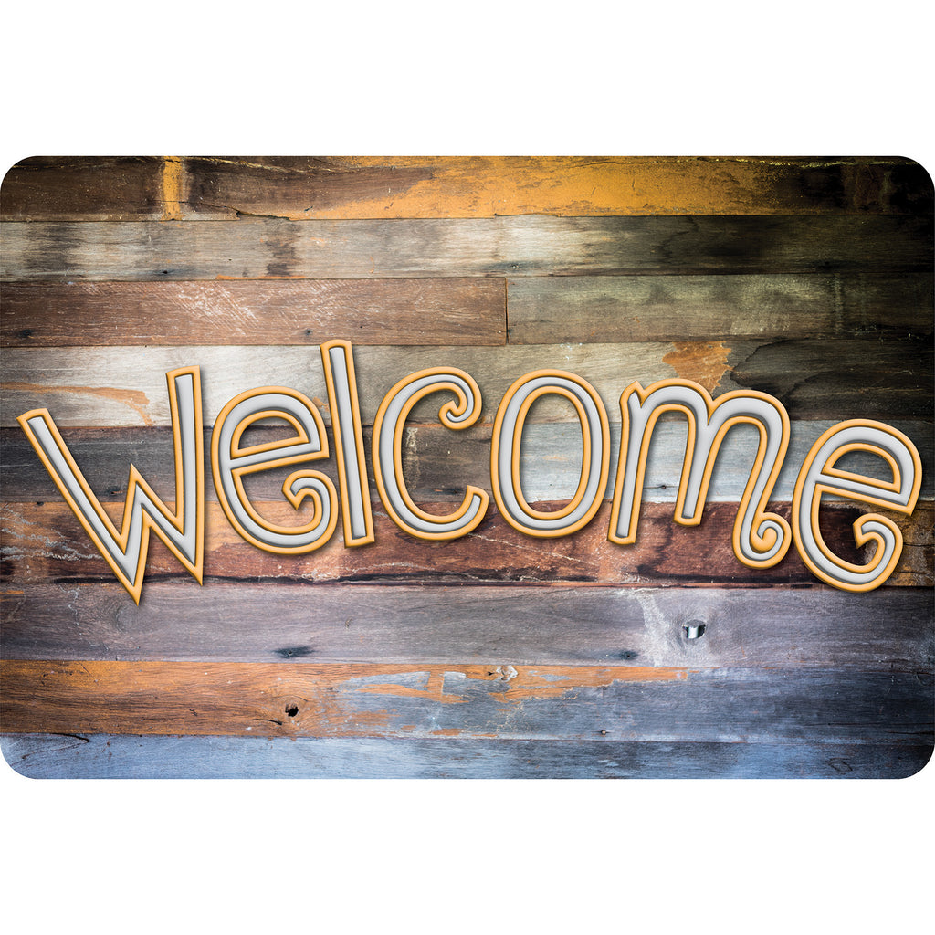 The Original Fun Mat™, Welcome Mat, 15.5" x 23.5", Reclaimed Wood Welcome