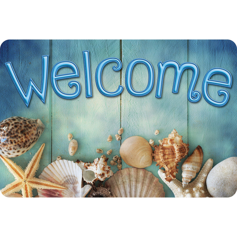 The Original Fun Mat™, Welcome Mat, 15.5" x 23.5", Beach Life Welcome