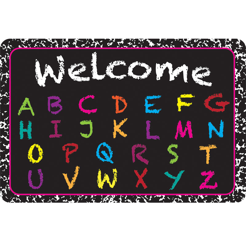 The Original Fun Mat™, Welcome Mat, 15.5" x 23.5", Chalk Alphabet Welcome