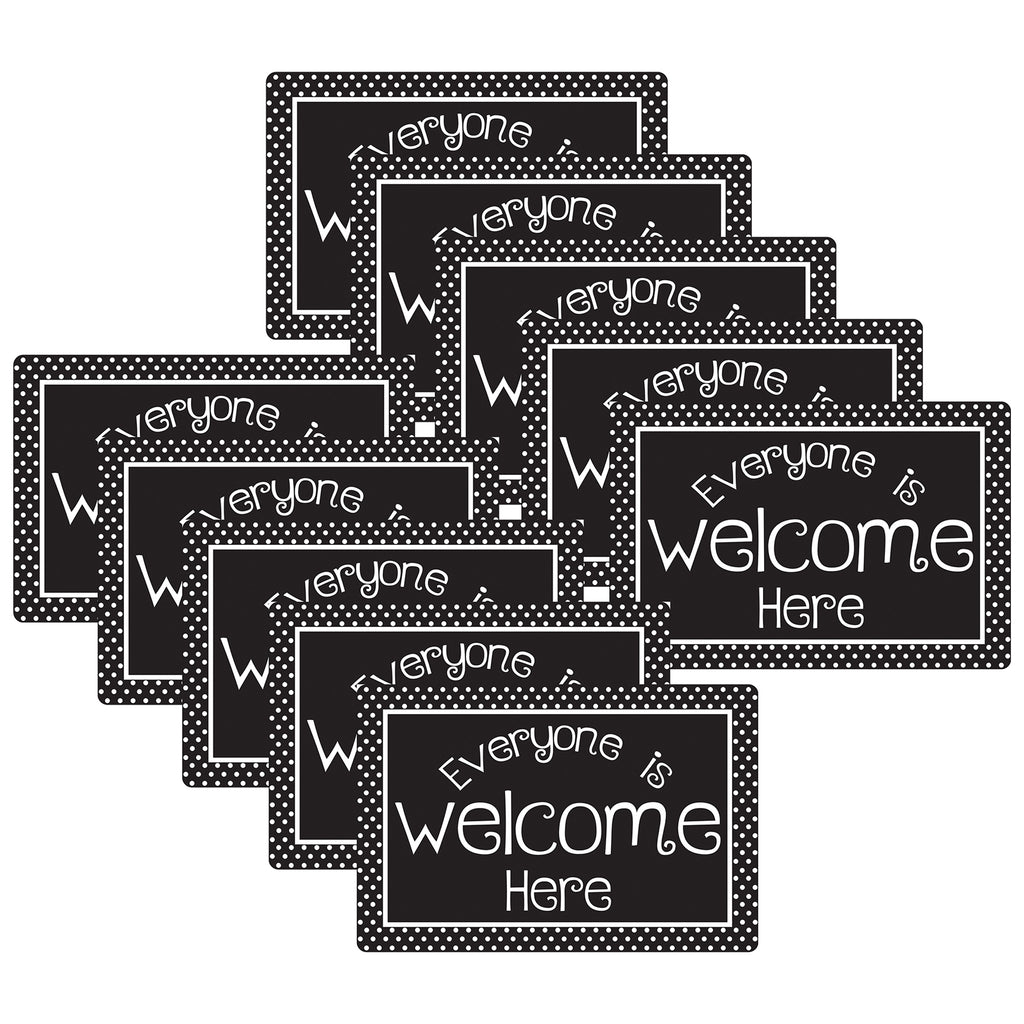 Computer Mouse Pad, 8" x 10", Everyone is Welcome Here, BW Dots, Pack of 10