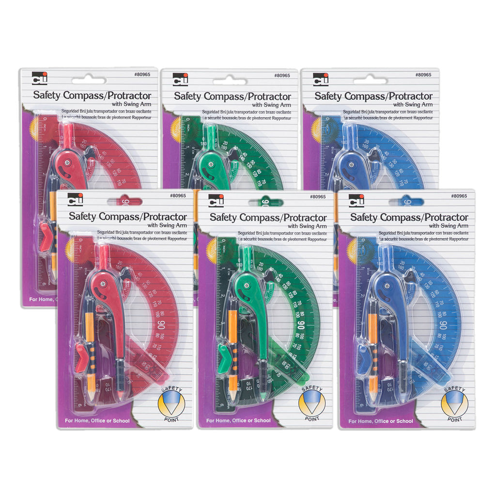 6in Swing Arm Protractor Asst 6ct