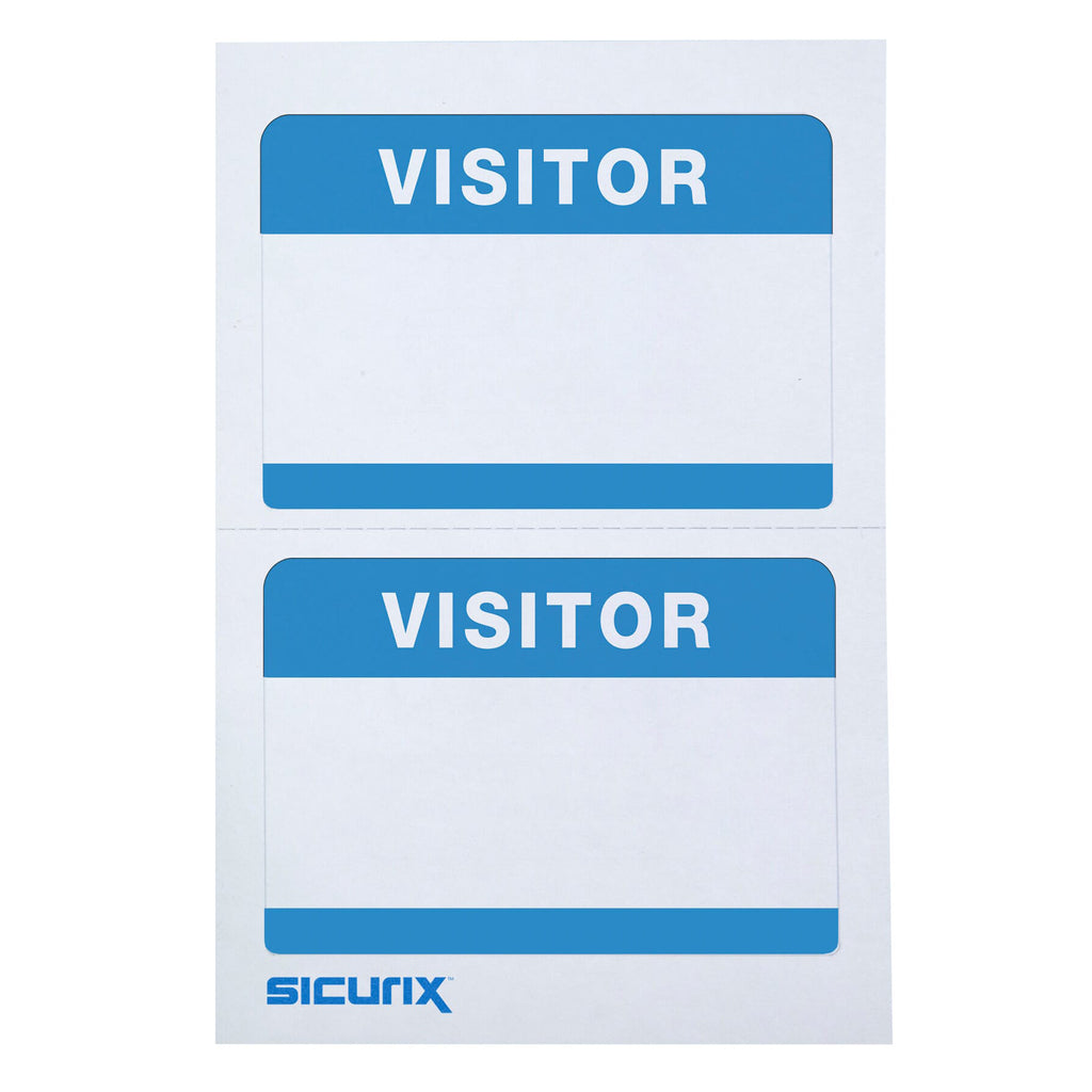 Visitor Adhesive Badge Blue 100/pk