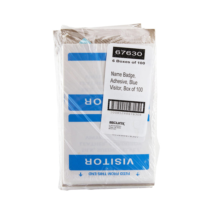 Visitor Adhesive Badge Blue 100/pk