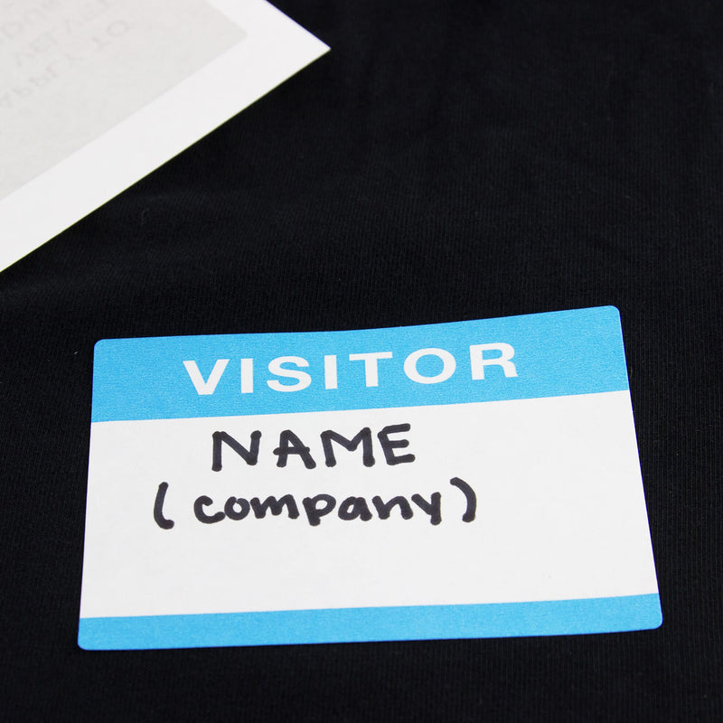 Visitor Adhesive Badge Blue 100/pk