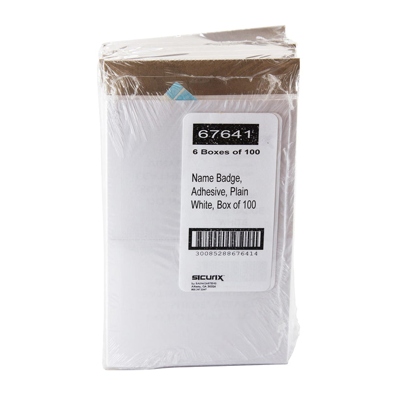 Adhesive Badge Plain White 100/pk