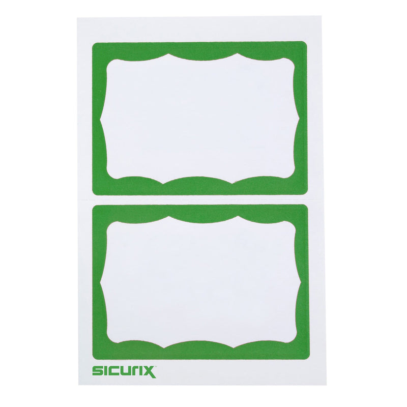 Adhesive Badge Green Border 100/pk